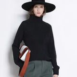 DY 2021 New Autumn Winter Girl's Clothes Women High-Collar Thickened Pullover Loose Sweater Large Size Knitted Wool