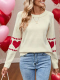 And Winter New Sweater Women's Long-Sleeved Elbow Love Collar Collar Knitted