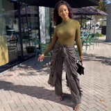 Women's High-Waist Jeans New Women's Fashion Personality Folding