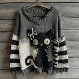Explosion Autumn And Winter Loose V Collar Blouse Casual Shoulder Women's Coarse Needles And