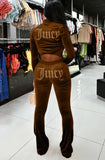 Beaded Letter Hoody Velour