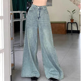 Wide-Legged Jeans Women Spring And Autumn New High-Waisted Loose Thin Trumpet