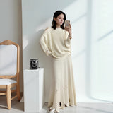 Selling Solid Women's Knitting Knitting Jacket High-Collar Sweater Loose