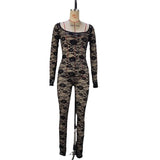 Toloer Women's Wear Spring / Summer 2024 New Fashion Sexy Hollow-Out Back Zipper Long-Sleeved Jumpsuit-Outfit
