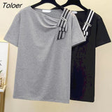 Short-sleeved T Shirts Women Design Sense Niche Tops Summer 2022 Loose Slimming Large Size T-shirt Women's Clothing