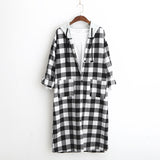 Size Warm Thick Korean Blouse Plaid Shirt Women Autumn New Arrival 2020 Long Sleeve Casual Loose Women's Hooded