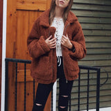Autumn Winter Faux Fur Coat Women 2020 Casual Warm Soft Zipper Fur Jacket Plush Overcoat Pocket Plus Size Teddy Coat Female