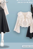 Sun Protection Chiffon Shirt Sling Dress Two Piece Elegant Women's Dress Set Summer Outfits