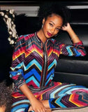 Colorful Wavy Print 2pc Pants