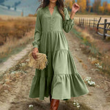 Elegant Spring And Autumn Long Sleeve Pocket Dress With