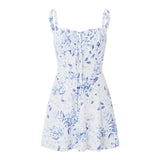 Dress y2k Clothes Women Floral Print Spaghetti Strap Sleeveless High Waist A Line Mini Dress 2000s Dresses