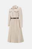 Belted Button Down Pleated