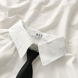 Women Summer Shirt JK Style Long Sleeve Solid White Tops With Tie Students Japanese Korean Female Shirts Harajuku