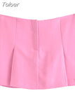 MODA 2023 Women Blazer Suit Two Piece Sets Turn-down Collar Blazers Tops And Pleated Skirts Femme High Street Y2K
