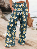 Spring And Summer New Four Seasons Of Leisure Wide Leg Trousers Print Burst Loose Trousers
