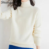 Thick Winter Sweater Women Turtleneck Pullovers Elegant Soft Basic Gray Knitted Jumpers Autumn Women's Turtleneck
