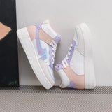 Vulcanized Shoes Women White Sneakers High Top Ladies Students Fashion Casual Shoes Woman 2022 Lace-up Platform Sports