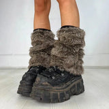 Grunge Faux Fur Leg