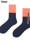 Harajuku Men Socks Funny Colorful Cartoon Dot Striped Sokken Casual Japanese Style Street Skateboard Calcetines