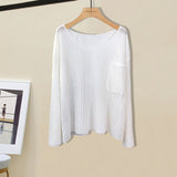 New Fade Wide Leg Pants Sunscreen Long-sleeved T-shirt White Sling Three-piece Elegant Women's Pants Set Summer