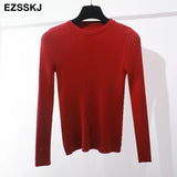 winter clothes Knitted woman sweaters Pullovers spring Autumn Basic women's jumper Slim women's sweater cheap pull long