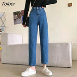 Women Vintage Streetwear Straight Leg Jean High-waiste Baggy Denim Trousers Ladies Casual All-match Ulzzang Брюки