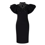 Women's 2025 New Fashion Sexy Sexy Leaf Sleeve Clam Party Dinner Dresses African