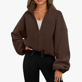 Loose Rope Zippered Sweater Fashion Hot Girl Dress Thick Sports Coat Peumen Autumn