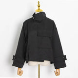 Khaki Loose Jacket For Women Stand Collar Long Sleeve Casual Jackets Female 2020 Autumn Fashion New Clothing