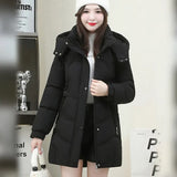 High-End Temperament Hooded Long Down Cotton-Padded Jacket Female 2024 Winter New Slim Show Cotton-Padded Jacket Versatile Coat-Outfit
