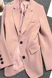 Women Koran Slim Single Breasted Suit Fall Long Sleeve Black Office Ladies Jacket Fashion Designed Female Coat