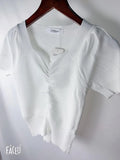 Summer Top Sexy T Shirt Women Elasticity T-Shirt Korean Style Woman Clothes Slim Tshirt Female Casual short Sleeve
