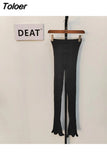 Fashion Women's Pants Slim Pleated Solid Color High Elasticity Simplicity Flare Horseshoe Trousers Spring 2023 New