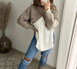 Brown Sweater Long Sleeve Short Tops Vintage Autumn Winter Knitted Pullover Women Pull Col Roulé Femme Fashion Outwear