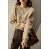 2025 Mahjong Sweater New French Vintage Long Sleeve Knitted Fashion T-Shirt Loose