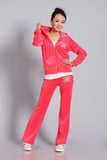 / Fall 2021 Women'S Brand Velvet Fabric Tracksuits Velour Suit Women Track Suit Hoodies And Pants Size S -