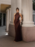 Summer New Women's Pure Color Tie With Waist Temperament Fashion Dress
