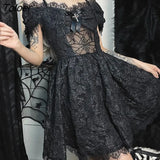 Black Chic New Lolita Japanese Princess Style Shirt Harajuku Long Gigot Sleeve Chiffon Tops Bowknot Lace Sweet Blouse