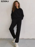 2 Pieces Set Women Knitted Tracksuit Turtleneck Sweater + Carrot Jogging Pants Pullover 2022 Sweater Set CHIC Knitted
