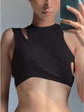 Ribbed Crop Tank Top Set-Outfit