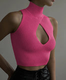 Spring And Summer Explosion Women's Sleeveless Hollow Repair Body Weaving Small
