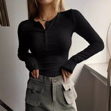 Autumn And Winter Wishebay Women's New Button Ribs Knitted