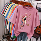 100% Cotton Oversize T Shirt Short Sleeve Women's Top 2023 Summer Couple Loose 6XL Oversized T Shirts Chinese
