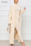 Streetwear Warm Knitted Open Stitch for Women Y2K Clothes Casual Solid Color Full Sleeve Side Pockets Thick Cardigan