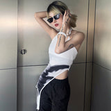 Irregular Halter Tops Women Gothic Long Camisole Grunge Clothes Sexy Vest Y2k Tank Top Punk Dark Academia Streetwear