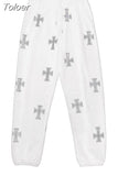 Gothic Black Sporty Women's pants Rhinestone y2k trouser suits Oversize pants for Women Clothes Harajuku Joggers