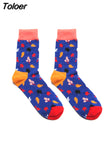 Men Socks Cartoon Cactus Flower Leaf Wood Plant Harajuku Funny Happy Hip Hop Skate Male Cotton Sock Street Style