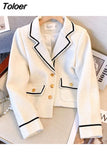 Women Blazer Fashion Casual Elegant Office Work Chic Fashion Classic Comfortable Turn-down Collar High Street Jackets