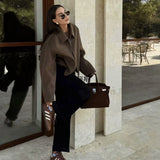 Wind Autumn New Women's Temperament Simple Collar Short Solid Color Hair
