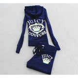 Piece Casual Velet Tracksuit Women's Sets Hooded Long Sleeve Women Zipper Suit Spring Fall Letter Pattern Sport Pants 1028-0-Outfit